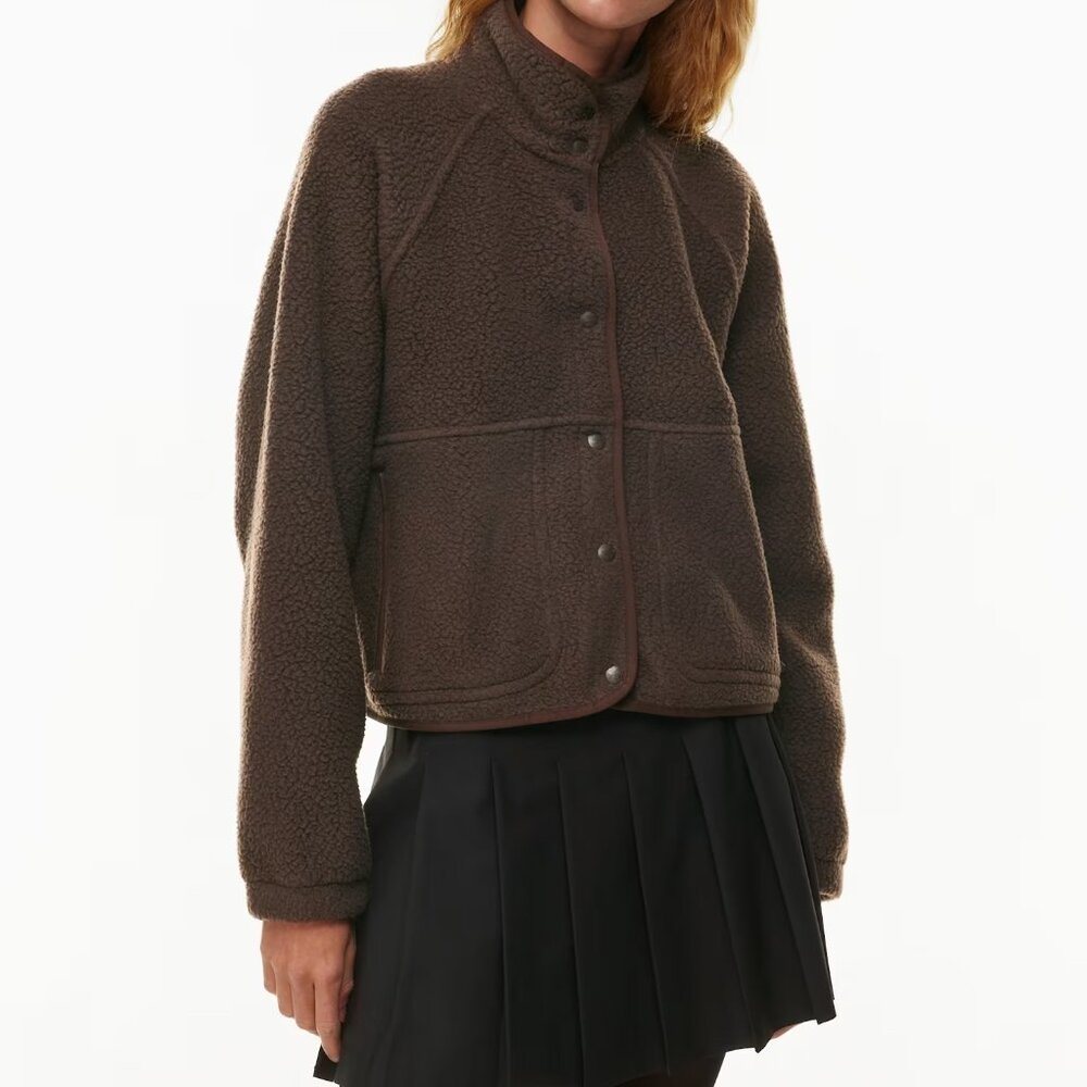 Sunday Best Brown Sherpa Button-Up Jacket - Picture 3 of 8